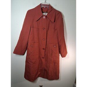 VTG F.A.I. Trench Coat Jacket 70s 80s 90s Y2K Granny Orange Womens Size 12
